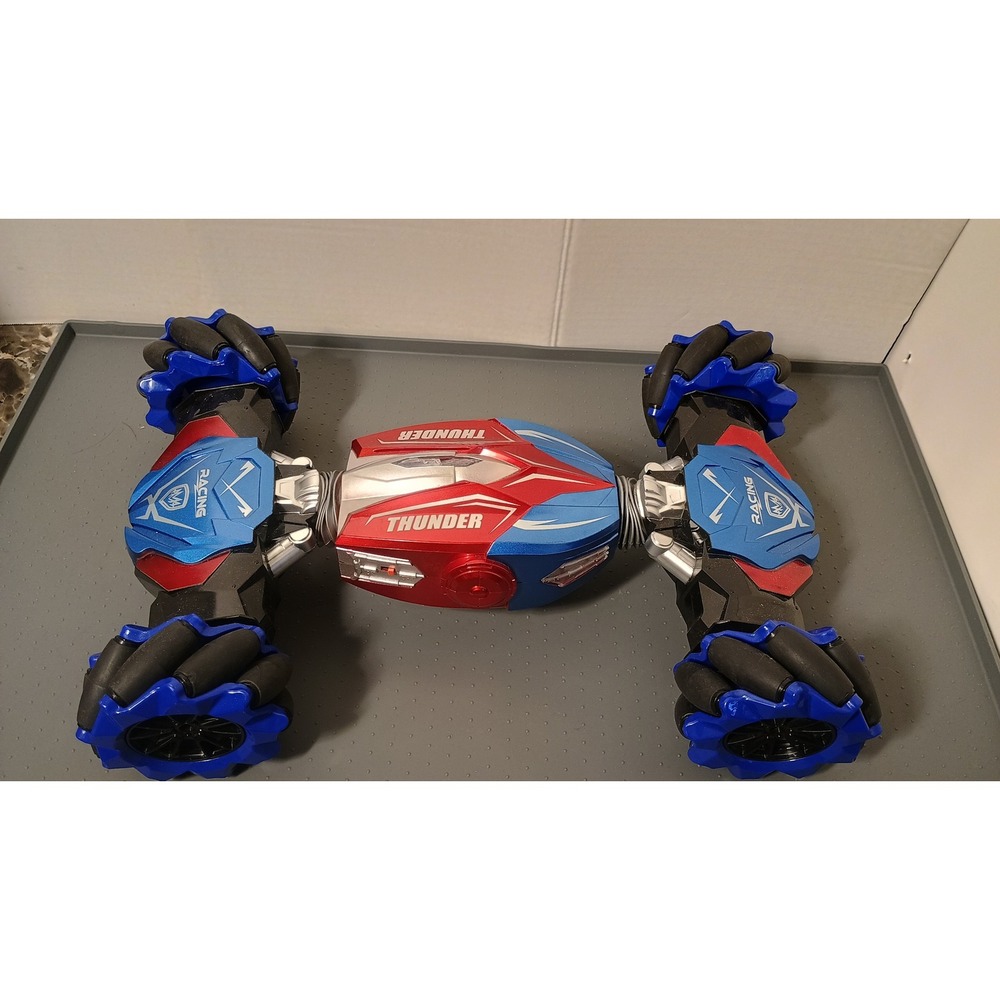Thunder RC Stunt Car Kids OS Blue Red No Remote Drift Mecanum Wheel 4WD Toy Car
